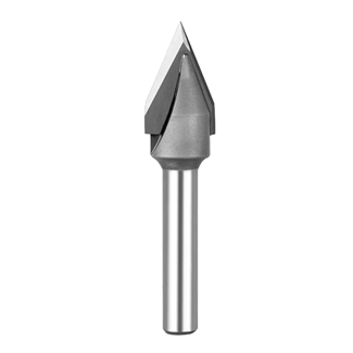 Carbide Tip V-Bit 45 Degree - 1/2 in Cutting x 1/4 in Shank