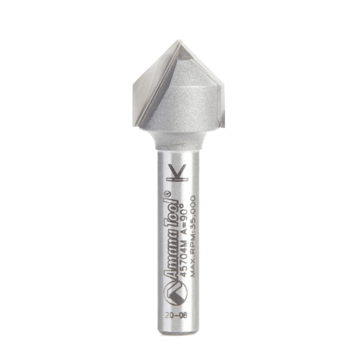 Carbide Tip V-Bit 90 Degree - 1/2 in Cutting x 1/4 in Shank