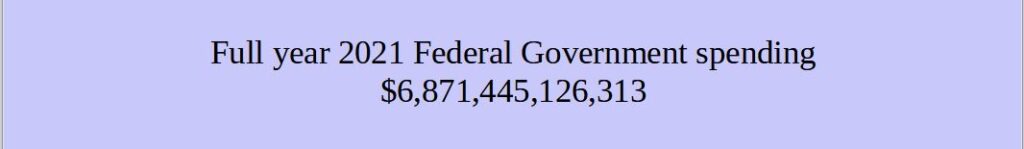 Full year 2021 Federal Government spending $6,871,445,126,313.